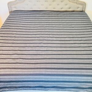 Pottery Barn Teen Railroad Stripe Full/Queen Duvet Cover + 2 Shams 100% Cotton